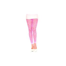 Legging fin dentelle rose 